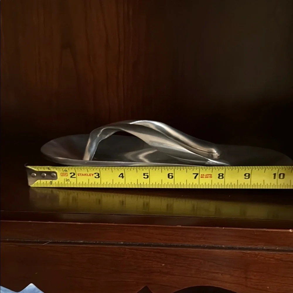 Vintage Solid Aluminum Flip Flop Sandal Dish Trinket tray Unique